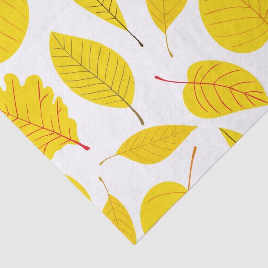 Papier Mousseline Feuilles d'automne en jaune (Détail)