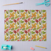 Papier Mousseline Feuilles d'automne en or, vert et rouille Brown (Artisanat)