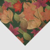 Papier Mousseline Feuilles d'automne en vert (Détail)