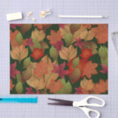 Papier Mousseline Feuilles d'automne en vert (Artisanat)