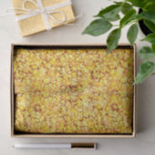 Papier Mousseline Feuilles d'automne, jaune doré (Cadeau)