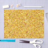 Papier Mousseline Feuilles d'automne, jaune doré (Artisanat)