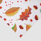 Papier Mousseline Feuilles d'automne Noix châtaignes automne Orange (Détail)