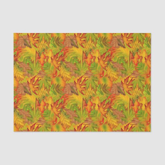 Papier Mousseline Feuilles d'automne Papier Tissu (Recto)