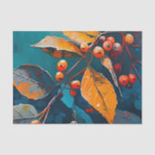 Papier Mousseline Feuilles d'automne peintes. Nature florale feuilla (Recto)