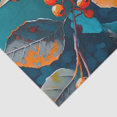 Papier Mousseline Feuilles d'automne peintes. Nature florale feuilla (Détail)