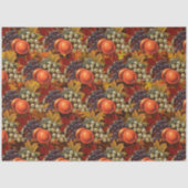 Papier Mousseline Feuilles d'automne Raisins et pommes - Abondante r (Recto)