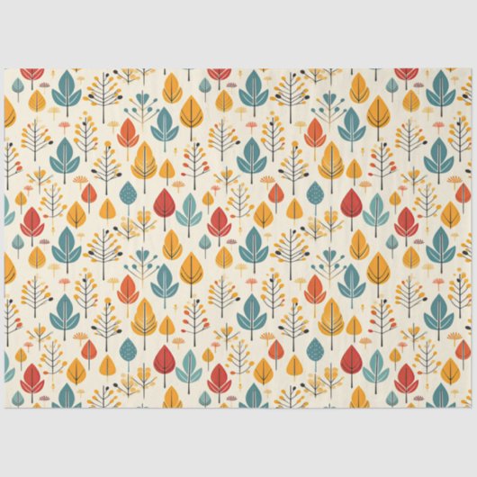 Papier Mousseline Feuilles d'automne rétro Feuilles d'automne Motif (Recto)