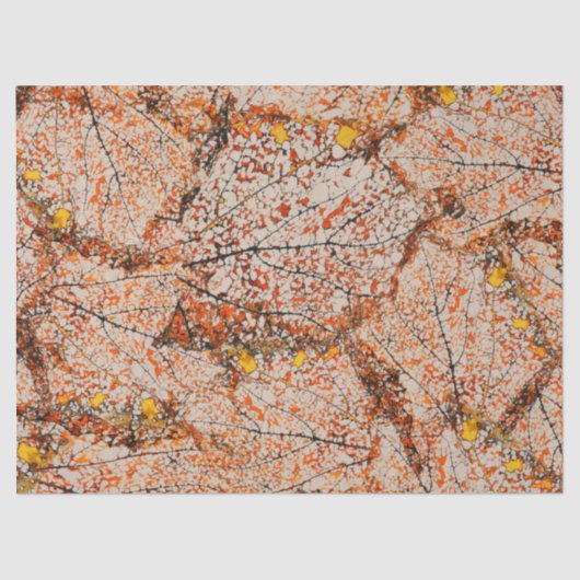 Papier Mousseline Feuilles d'automne séchées délicates Papier Tissu  (Recto)