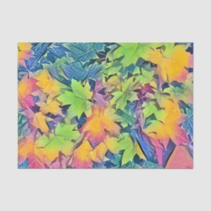 Papier Mousseline Feuilles de automne colorées avec aquarelle de cou