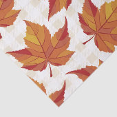 Papier Mousseline Feuilles de automne rustiques et blanc (Détail)