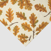 Papier Mousseline Feuilles de chêne automnal sur blanc (Détail)