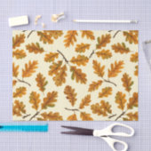 Papier Mousseline Feuilles de chêne automnal sur blanc (Artisanat)