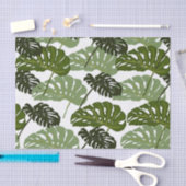 Papier Mousseline Feuilles de Monstère Tropicale Verte (Artisanat)