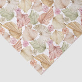 Papier Mousseline Feuilles de palmier et roses à l'aquarelle (Détail)