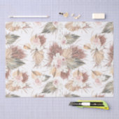 Papier Mousseline Feuilles de palmier séchées élégantes et fleurs tr (Artisanat)