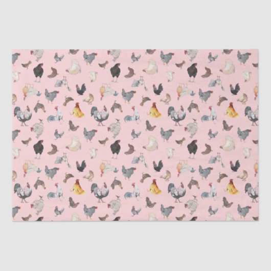 Papier Mousseline Feuilles de papier pour motif de poulet heureux (Recto)