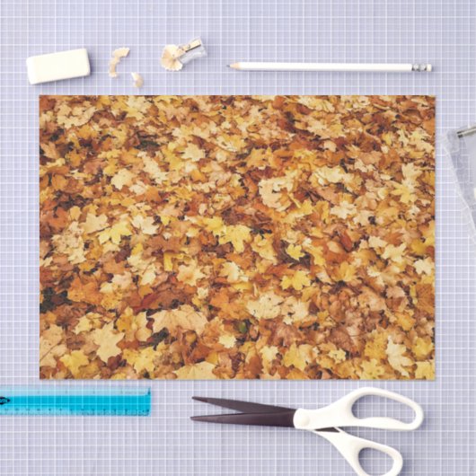 Papier Mousseline Feuilles d'érable jaune or (Artisanat)