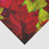 Papier Mousseline Feuilles d'érable rouge jaune noir (Détail)