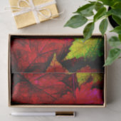 Papier Mousseline Feuilles d'érable rouge jaune noir (Cadeau)