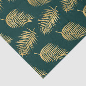 Papier Mousseline Feuilles d'or modernes contre le découpage vert (Détail)