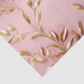 Papier Mousseline Feuilles d'or rose (Détail)