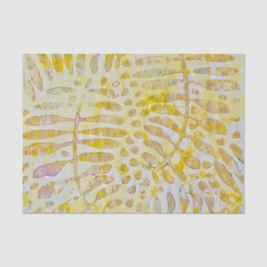 Papier Mousseline Feuilles dorés Gelli (Recto)