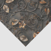 Papier Mousseline Feuilles et fleurs rouillées Steampunk pour découp (Détail)