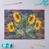 Papier Mousseline Feuilles et tournesols d'automne en Russie (Artisanat)