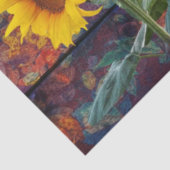 Papier Mousseline Feuilles et tournesols d'automne en Russie (Détail)