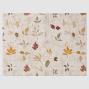 Papier Mousseline Feuilles Jaune Brun Rustiques avec une Atmosphère