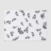 Papier Mousseline Feuilles noirs et blancs (Recto)