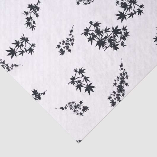 Papier Mousseline Feuilles noirs et blancs (Détail)