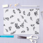 Papier Mousseline Feuilles noirs et blancs (Artisanat)