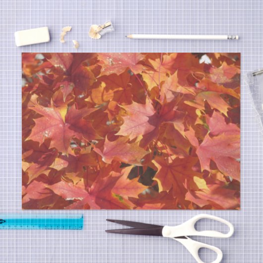 Papier Mousseline Feuilles Red Maple (Artisanat)