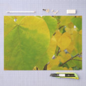 Papier Mousseline Feuilles rouges jaunes et verts (Artisanat)