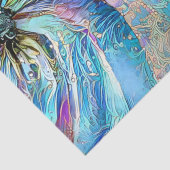 Papier Mousseline Feuilles tourbillonnants colorés de fleurs exotiqu (Détail)