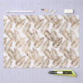 Papier Mousseline Feuilles Tropical Gold White (Artisanat)