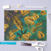 Papier Mousseline Feuilles tropicaux (Artisanat)