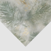 Papier Mousseline Feuilles tropicaux blancs d'or vert (Détail)