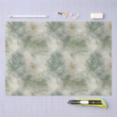 Papier Mousseline Feuilles tropicaux blancs d'or vert (Artisanat)