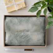 Papier Mousseline Feuilles tropicaux blancs d'or vert (Cadeau)