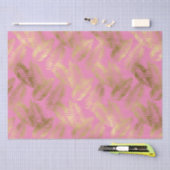 Papier Mousseline Feuilles tropicaux Chic Pink Gold (Artisanat)