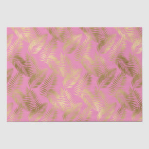 Papier Mousseline Feuilles tropicaux Chic Pink Gold