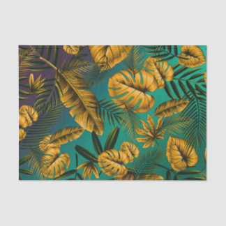 Papier Mousseline Feuilles tropicaux colorés