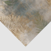 Papier Mousseline Feuilles tropicaux de l'or vert (Détail)
