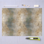 Papier Mousseline Feuilles tropicaux de l'or vert (Artisanat)