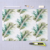 Papier Mousseline Feuilles tropicaux de Mint Green (Artisanat)