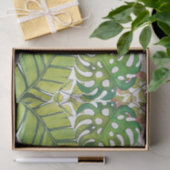 Papier Mousseline Feuilles Tropicaux En Aquarelle (Cadeau)