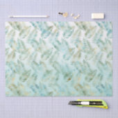 Papier Mousseline Feuilles tropicaux Gold Aqua Green (Artisanat)
